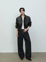 Stand Collar PU Leather Motorcycle Jacket 3