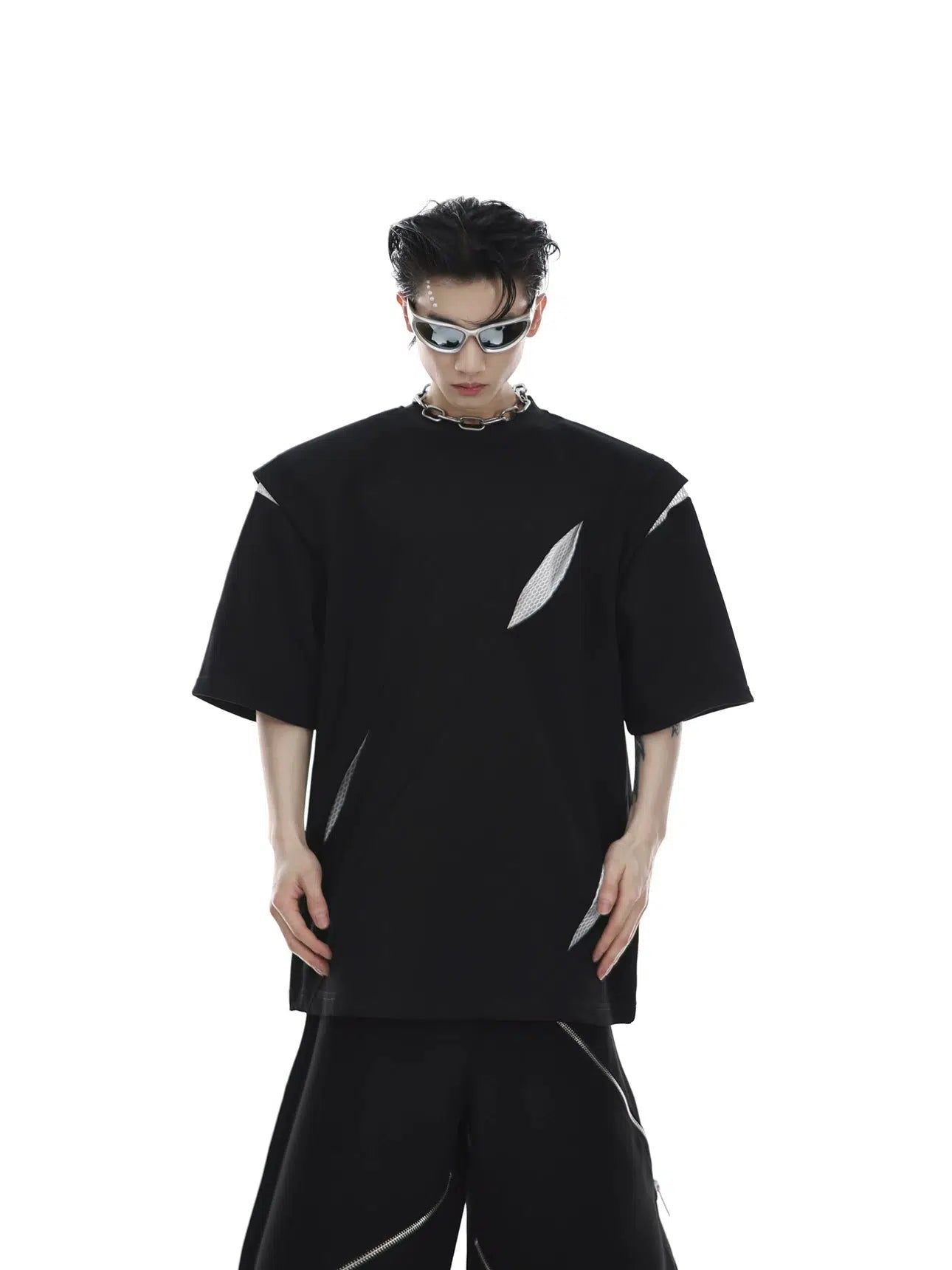 Deconstructed Split Shoulder Pad T-shirt