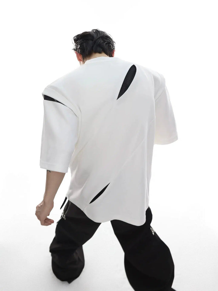 Deconstructed Split Shoulder Pad T-shirt