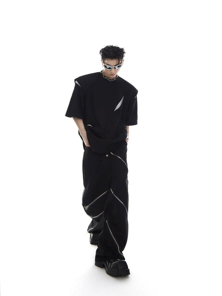 Deconstructed Split Shoulder Pad T-shirt