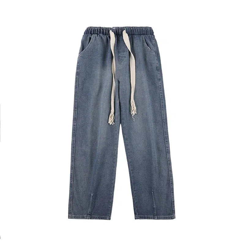 Deconstructed Washed Straight Pants