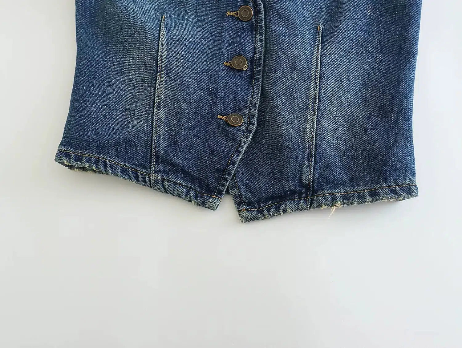 Denim Button-Up Vest