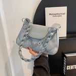 Denim Chain Shoulder Bag