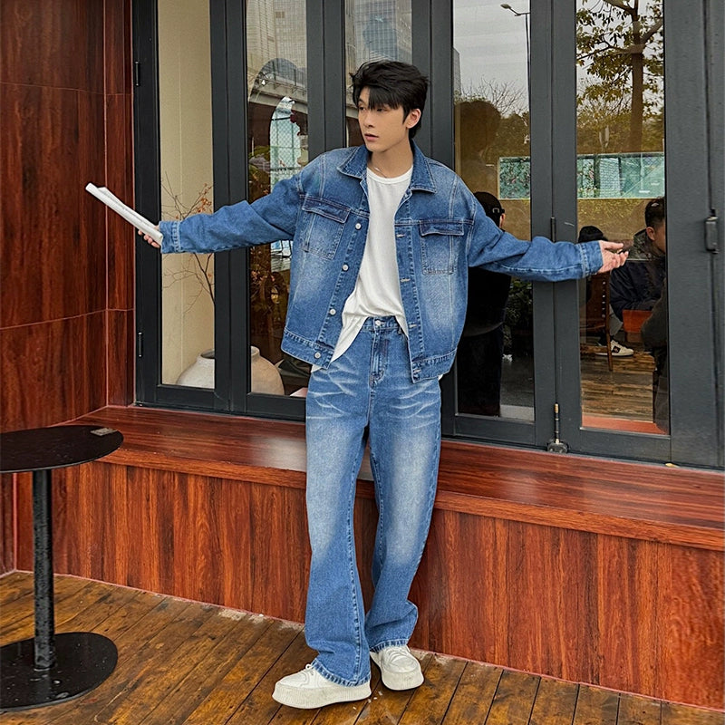 Denim Jacket Suit Two-piece Set
