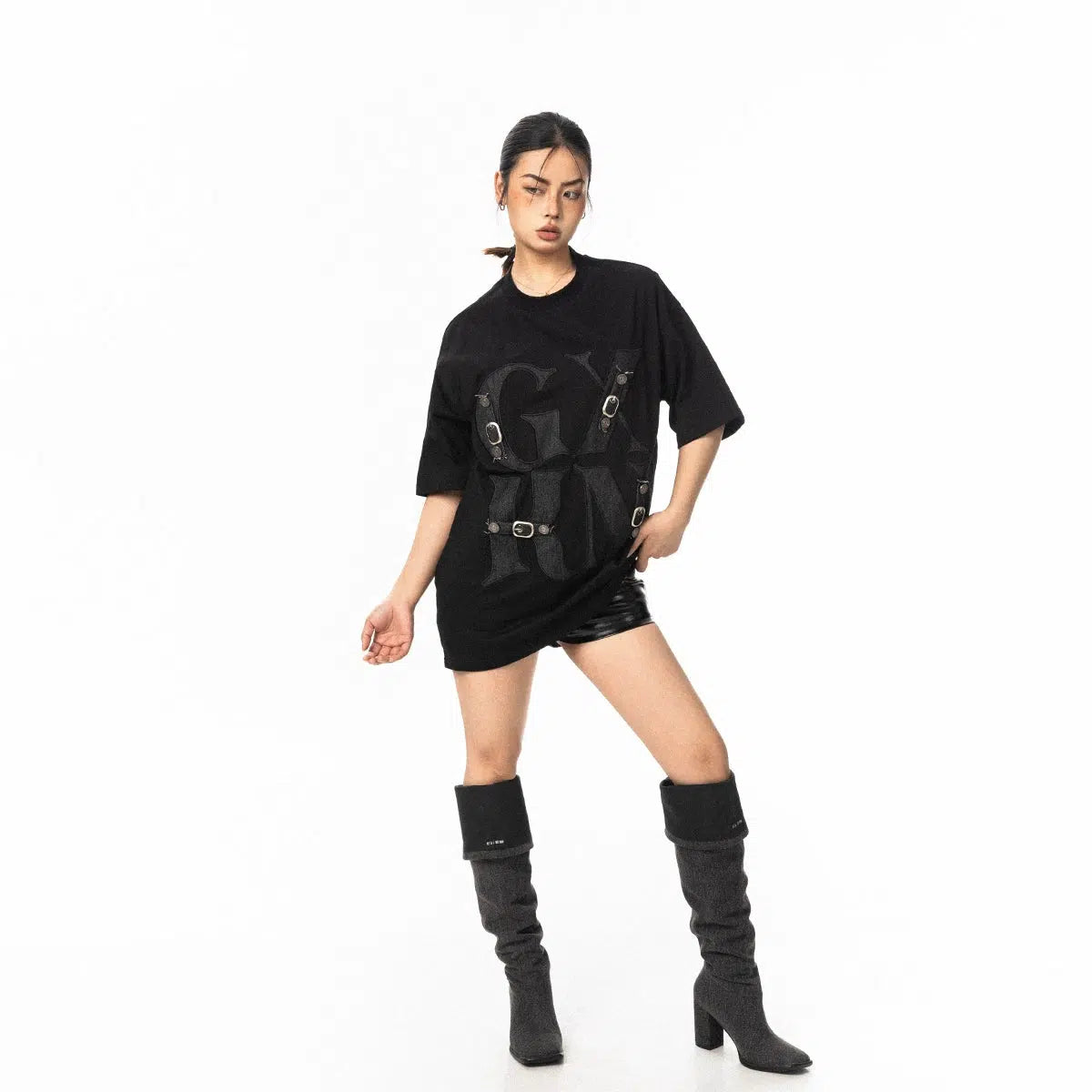 Denim Patch Printed T-shirt