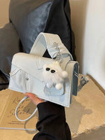 Denim Patchwork Small Square Bag