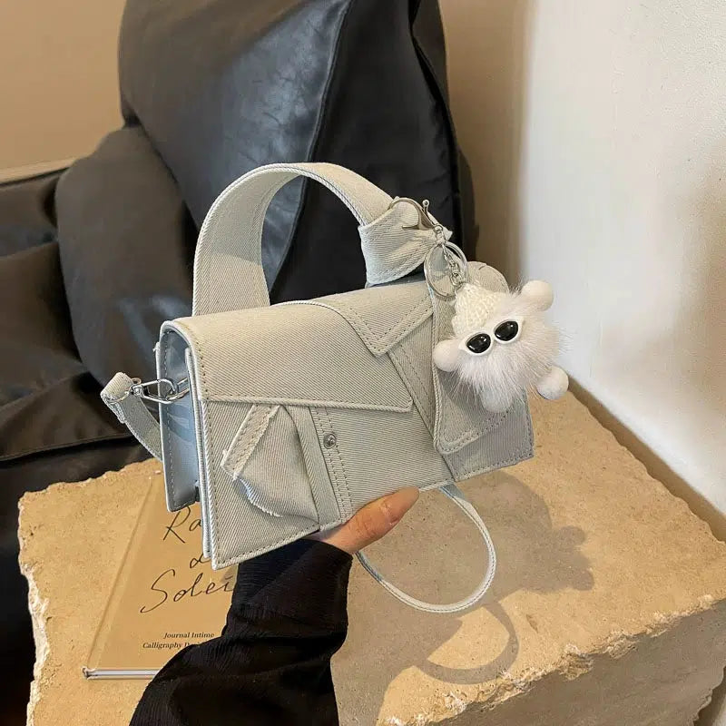 Denim Patchwork Small Square Bag