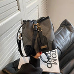 Denim Pattern Bucket Shaped Bag