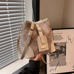 Denim Pattern Bucket Shaped Bag