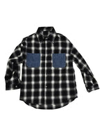 Denim Pockets Casual Checkered Overshirt