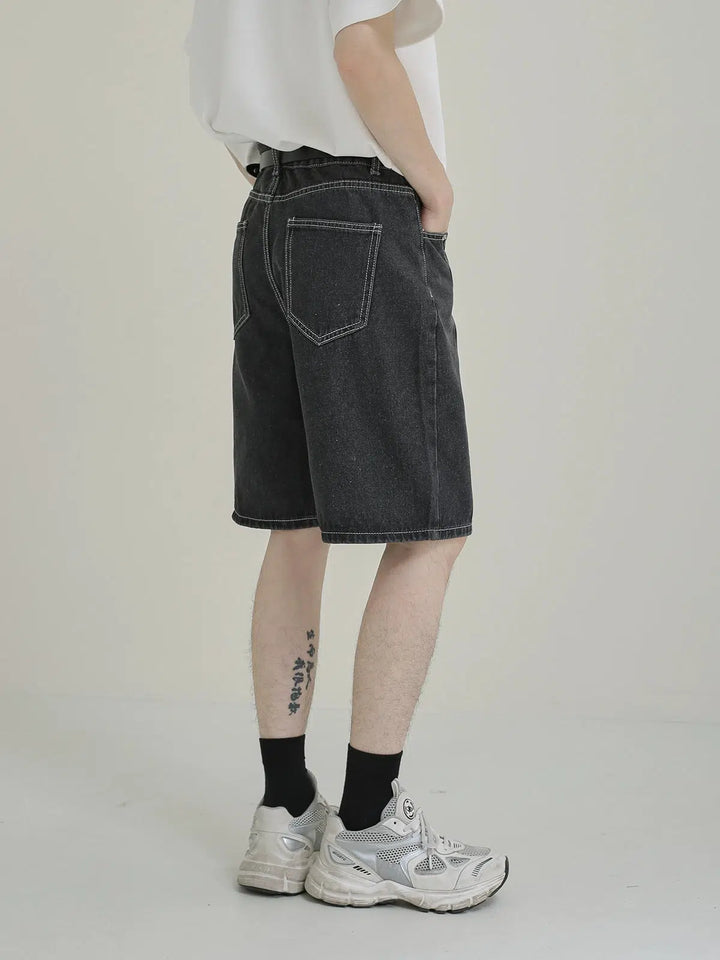 Denim Shorts with 3D Stitching Design