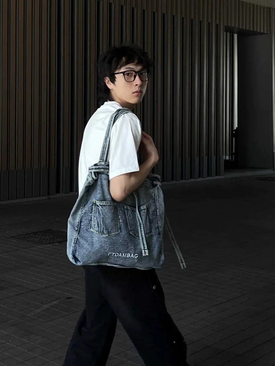 Denim-Style Fashion Canvas Bag