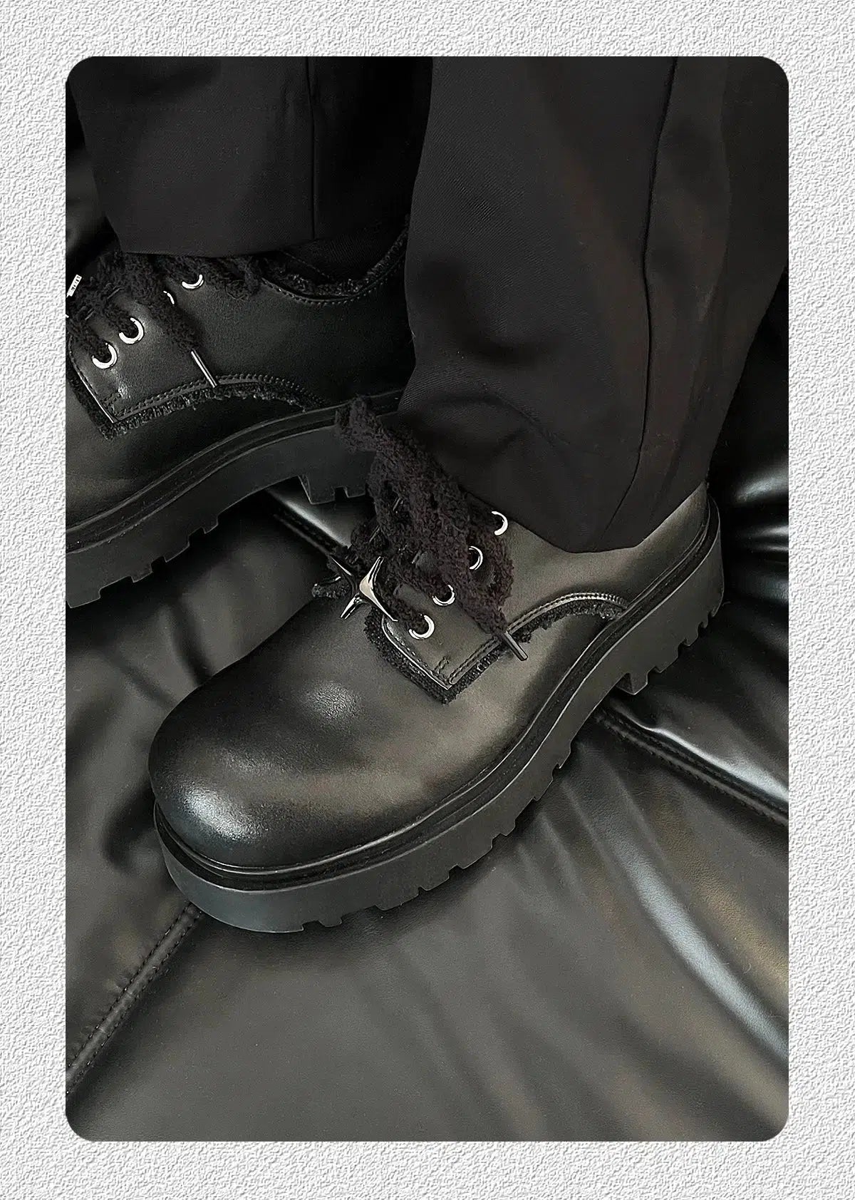 Derby Lace-Up Casual Shoes with Star Design