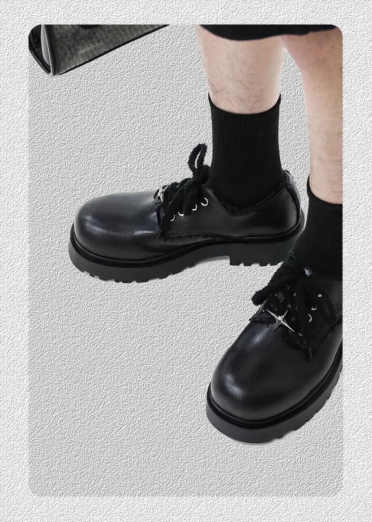 Derby Lace-Up Casual Shoes with Star Design