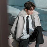 Detachable Collared Faux Fur Jacket