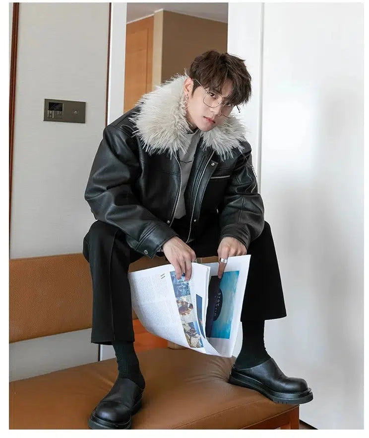 Detachable Collared Faux Fur Jacket