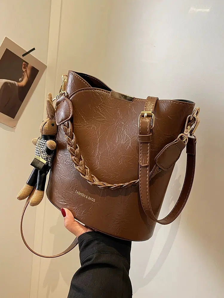 Detachable Strap Bucket Shaped Bag