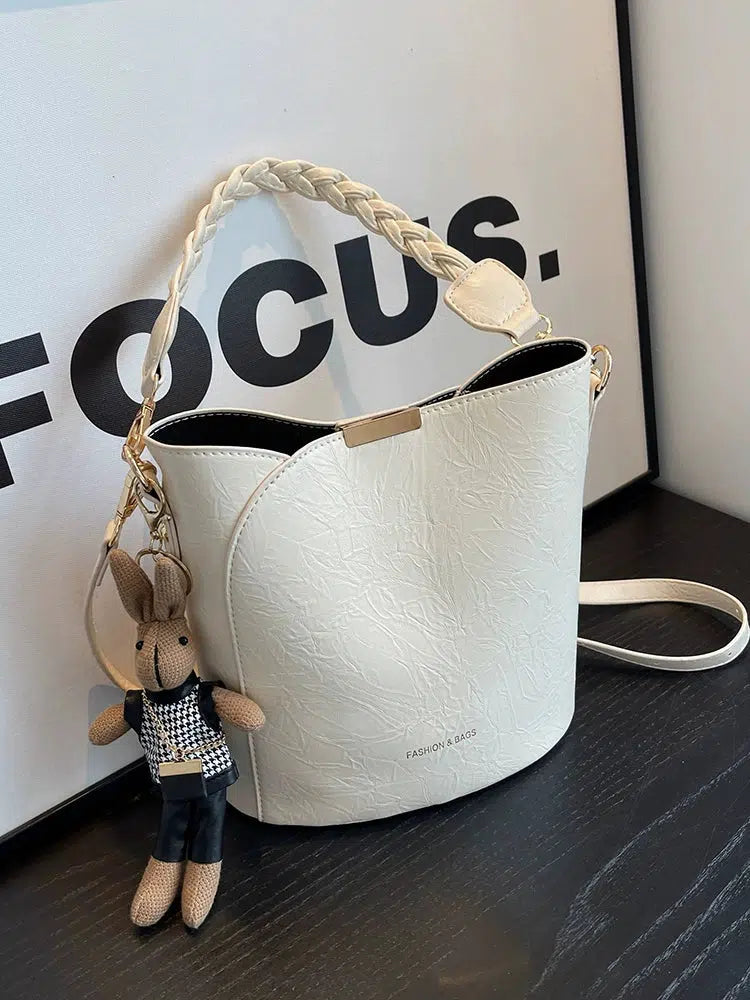 Detachable Strap Bucket Shaped Bag