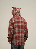 Devil Hooded Plaid Jacket