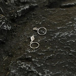 Diamond-Shaped Charm Hoop Earrings