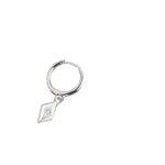 Diamond-Shaped Charm Hoop Earrings