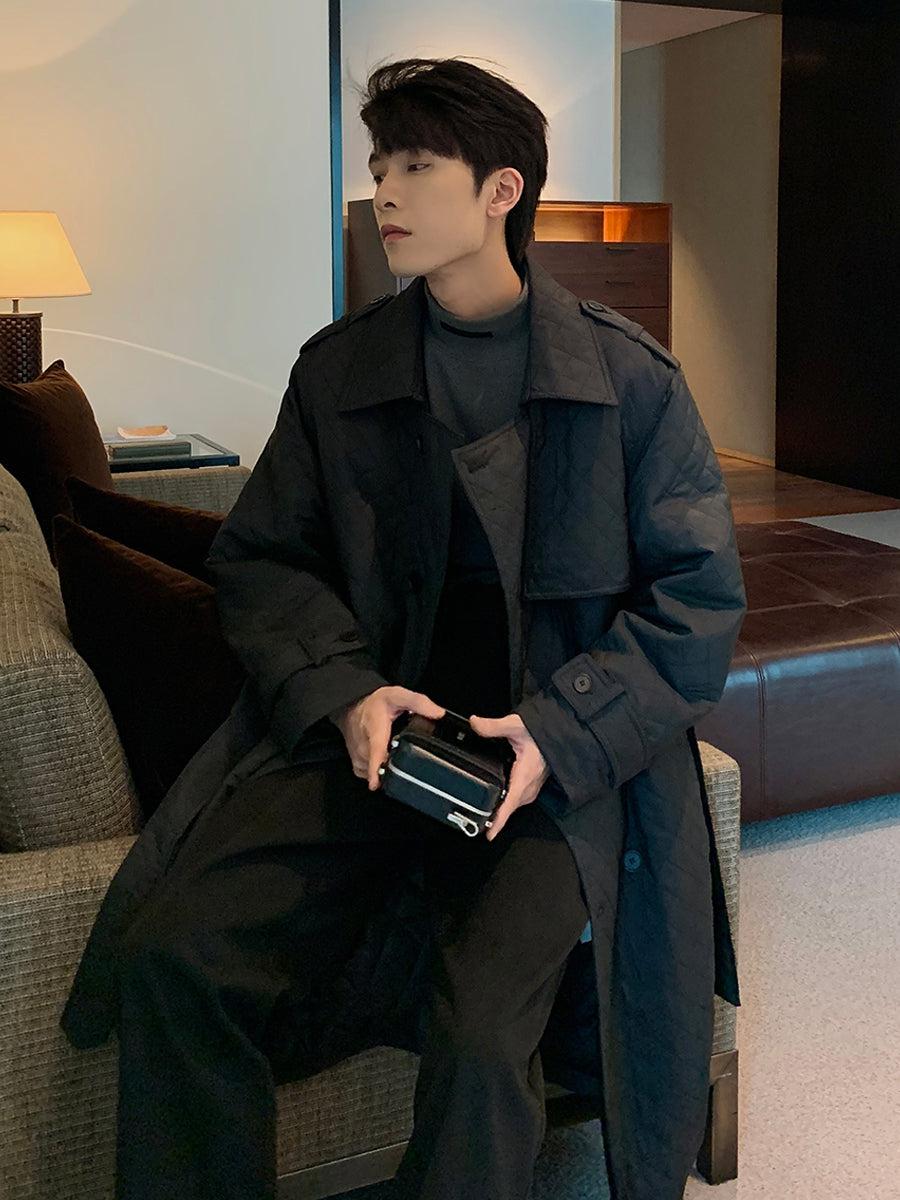 Diamond-Shaped Cotton-padded Trench Coat