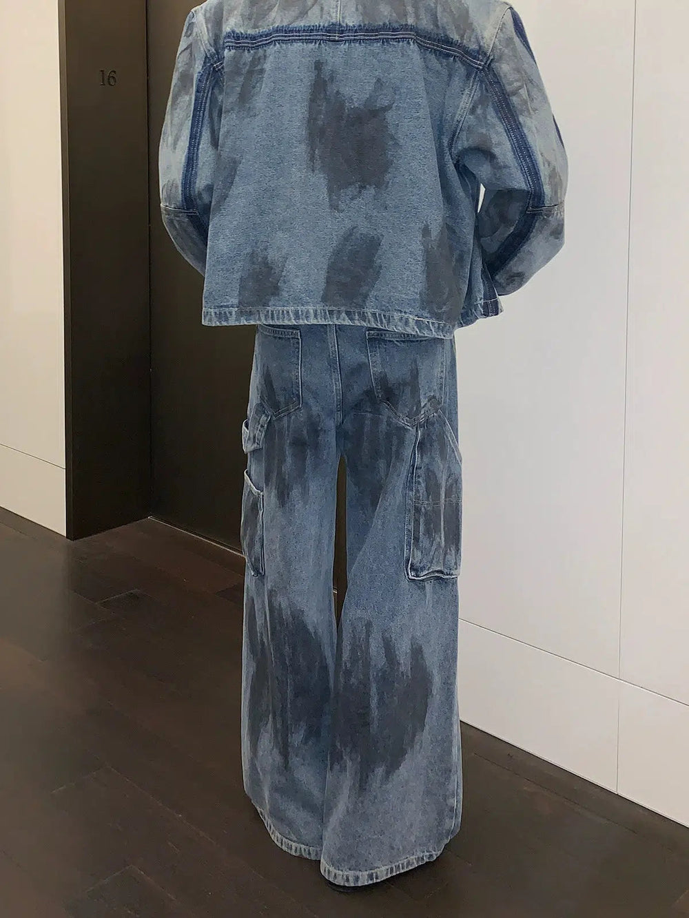 Dirty Dye Deconstructed Wide-leg Jeans