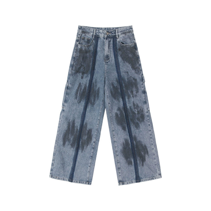 Dirty Dye Deconstructed Wide-leg Jeans