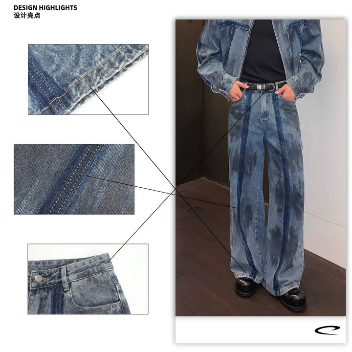 Dirty Dye Deconstructed Wide-leg Jeans