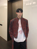 Dirty-dyed Denim Zipper Jacket