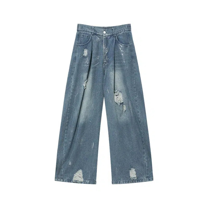 Distressed Denim Jacket Pants Set