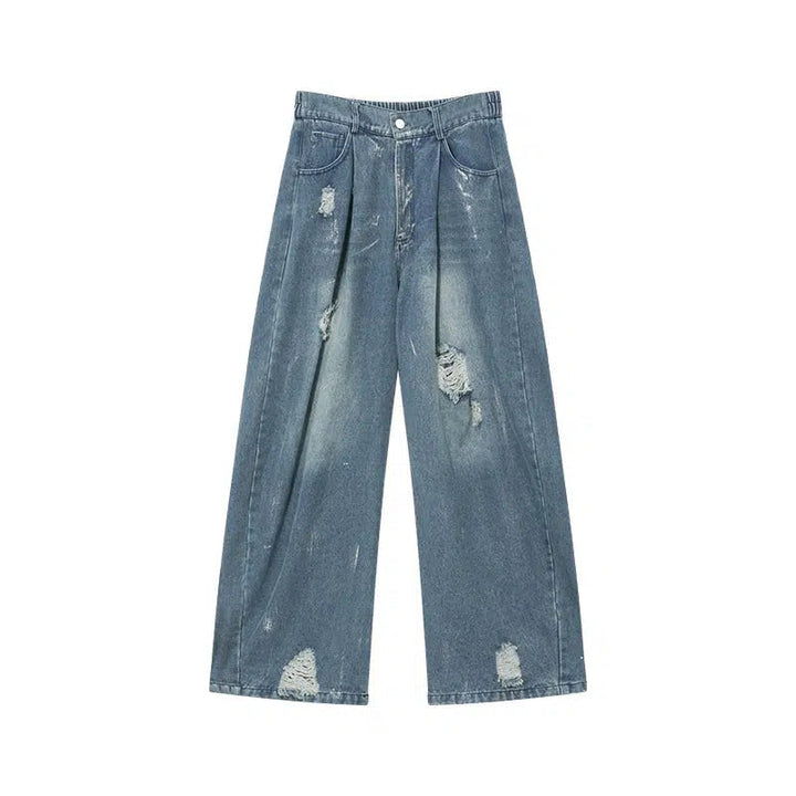 Distressed Denim Jacket Pants Set