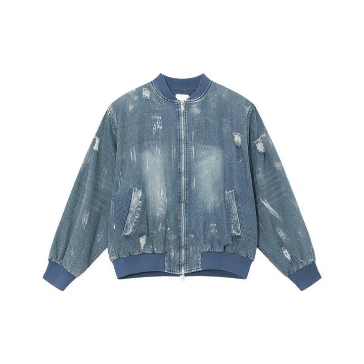 Distressed Denim Jacket Pants Set