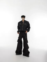 Distressed Metal Accents Denim Jacket