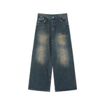 Distressed Mopping Wide-Leg Jeans