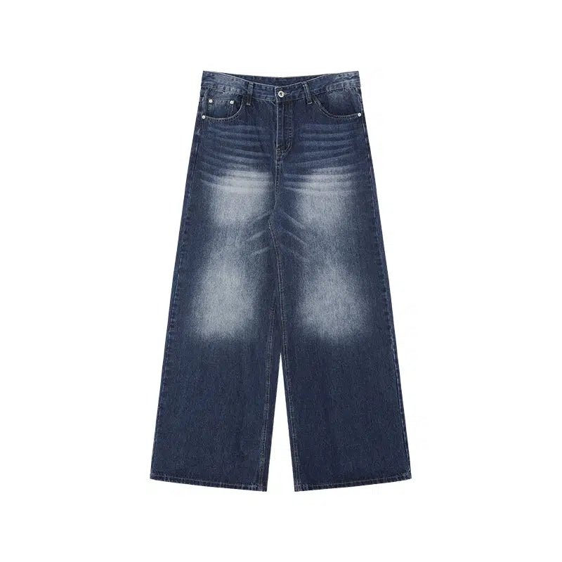 Distressed Mopping Wide-Leg Jeans
