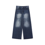 Distressed Mopping Wide-Leg Jeans
