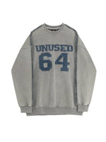 Distressed Number Print Sweatshirt