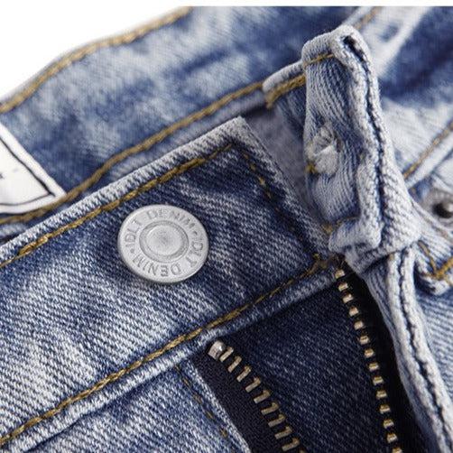 Distressed Ripped Slim Fit Jeans