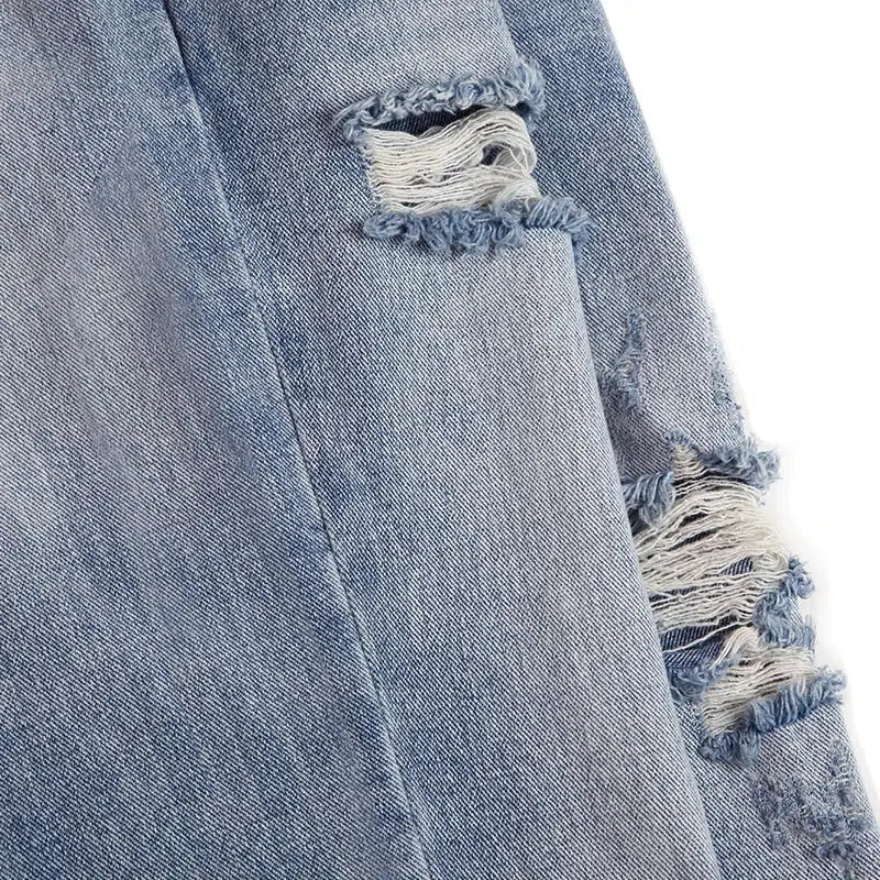 Distressed Ripped Slim Fit Jeans