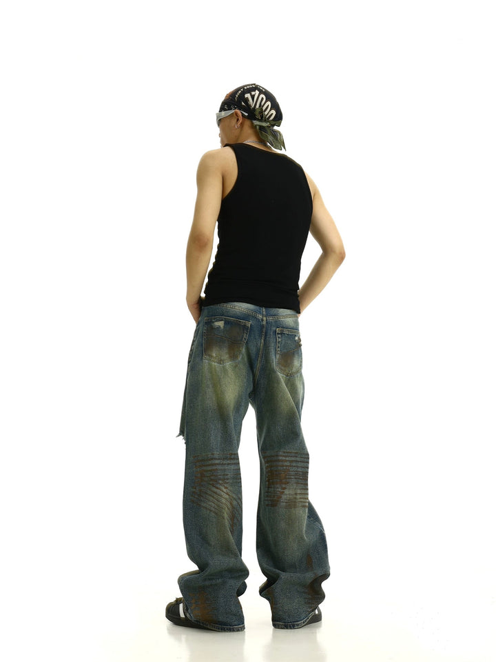 Distressed Rips Baggy Jeans