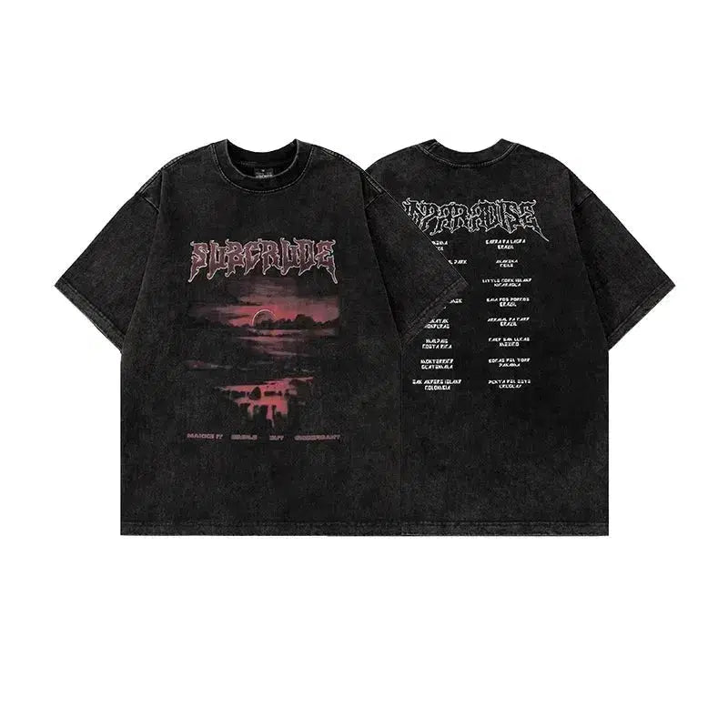 Distressed Sunset Graphic T-shirt