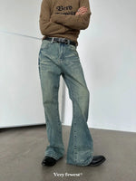 Distressed Wide-Leg Jeans