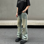 Distressed Wide-Leg Jeans with Pocket Detail