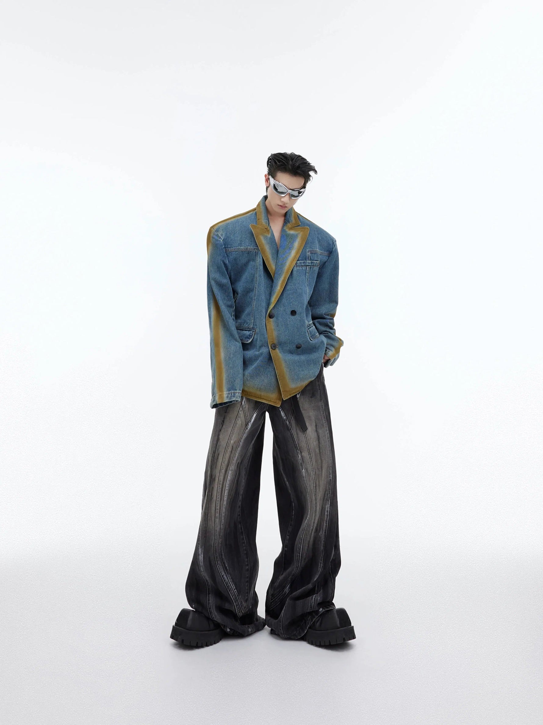 Distressed Wide-leg Pants