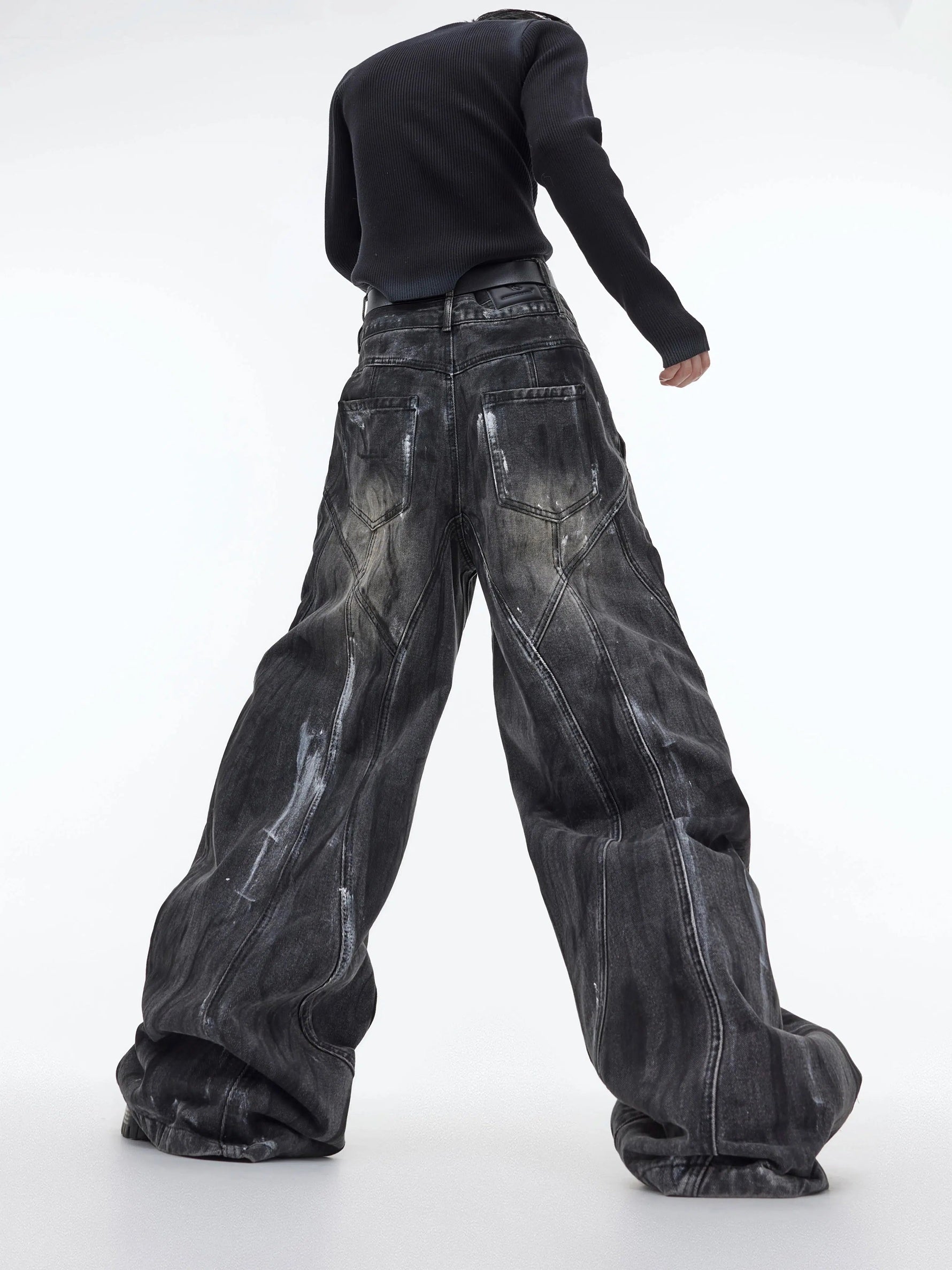 Distressed Wide-leg Pants