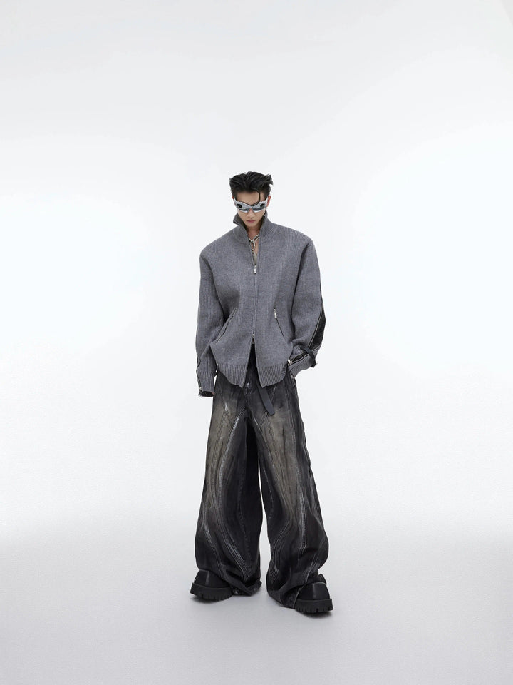 Distressed Wide-leg Pants