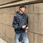 Distressed printing Hoodies with Front Pocket