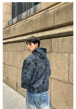 Distressed printing Hoodies with Front Pocket