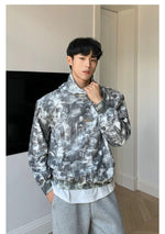 Distressed printing Hoodies with Front Pocket